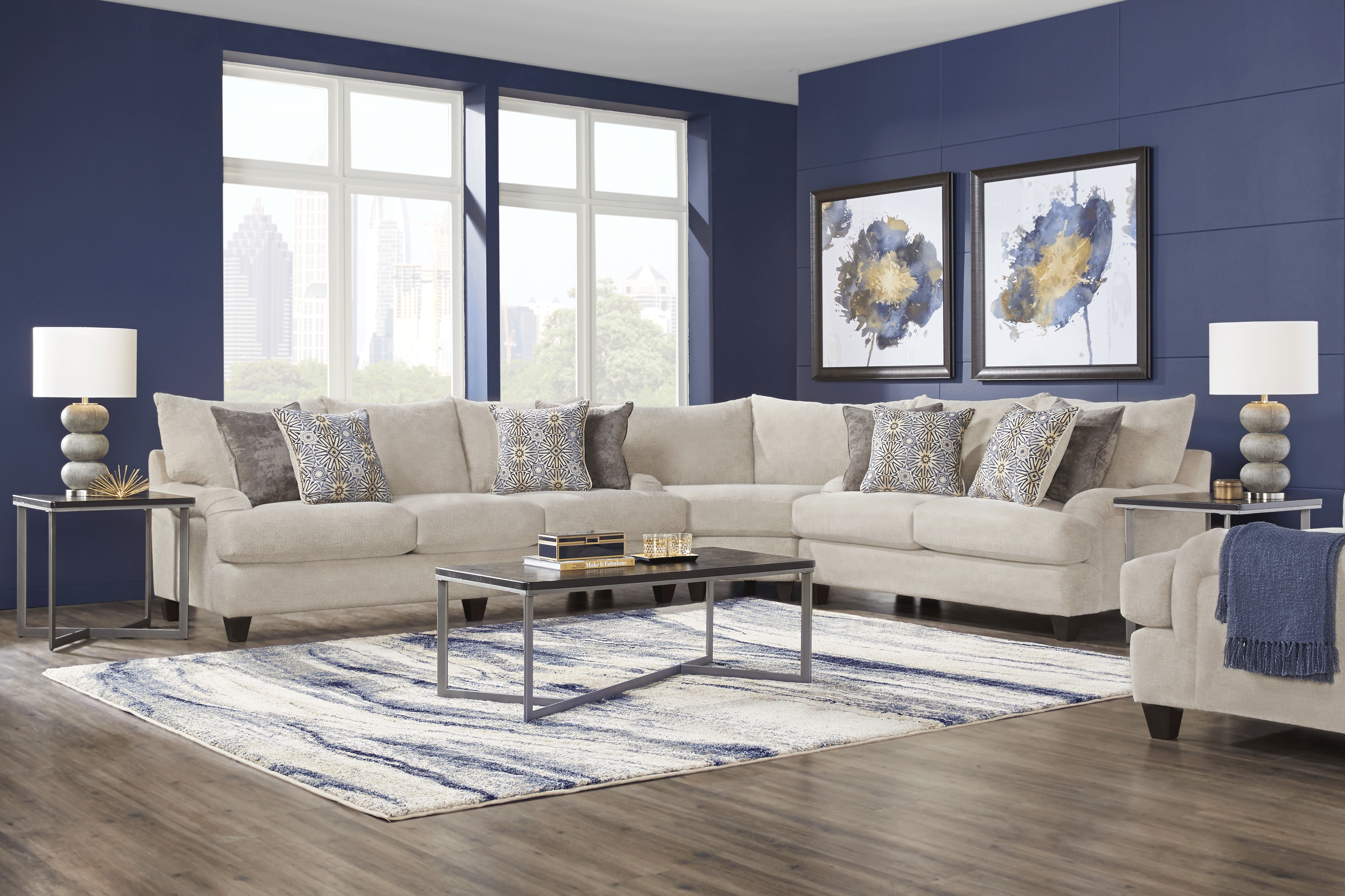 Waverly Park Beige 3 Pc Sectional - Thumbnail - Image 2