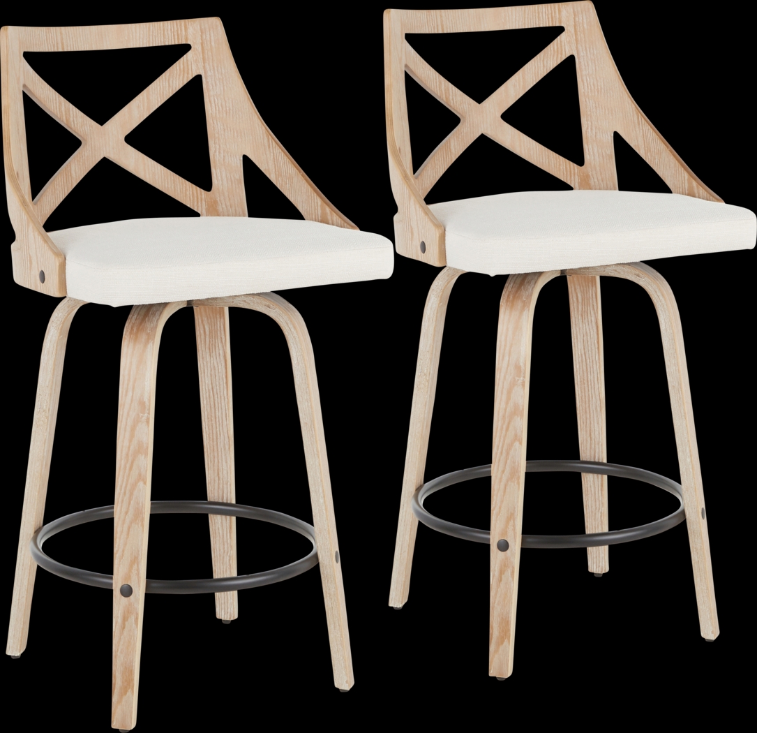 Waverton Cream Counter Height Stool, Set of 2 - Thumbnail - Image 1