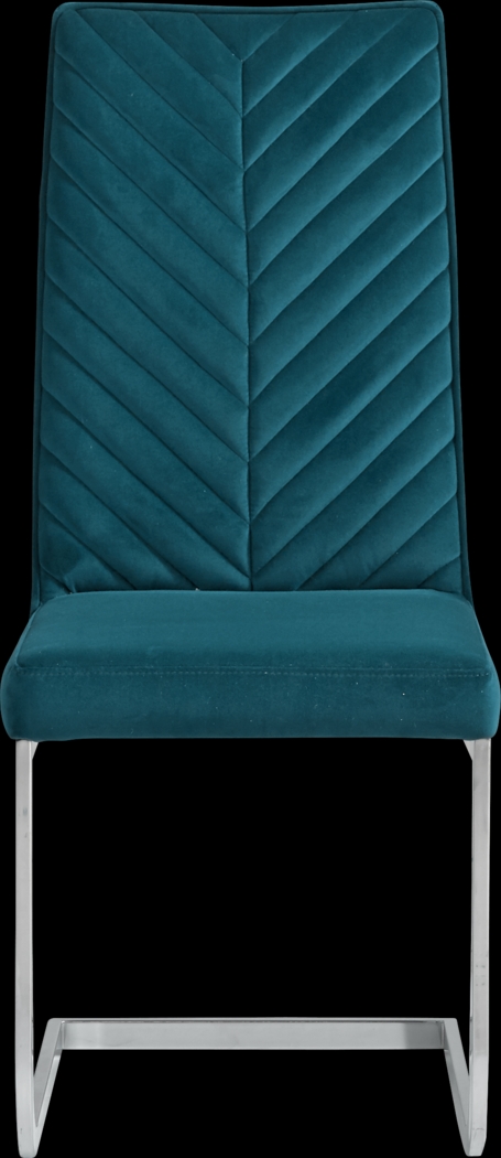 Waycroft Silver 5 Pc Dining Room with Blue Chairs - Thumbnail - Image 4