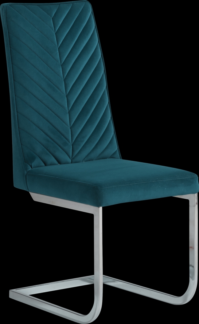 Waycroft Silver 5 Pc Dining Room with Blue Chairs - Thumbnail - Image 3