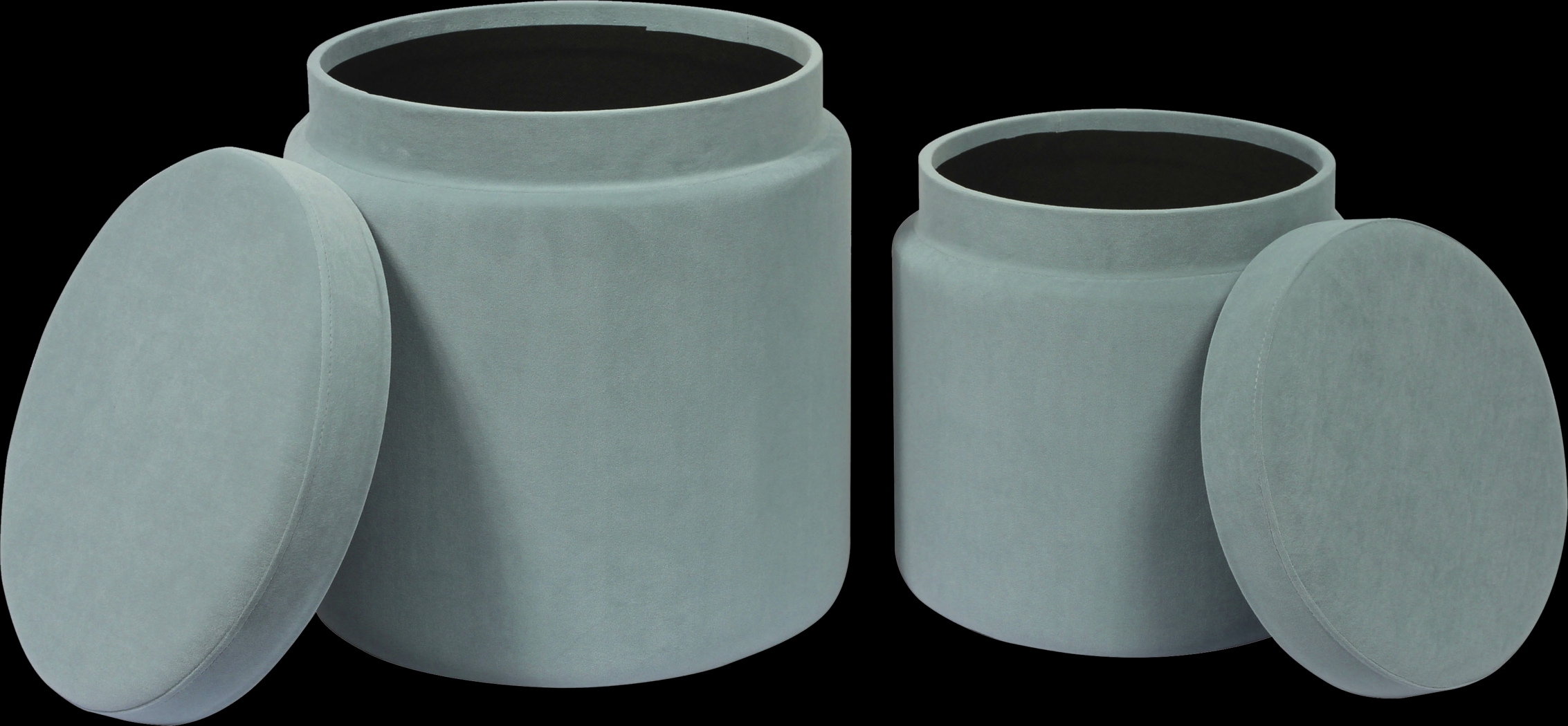 Waynetta Blue Storage Ottoman, Set of 2 - Thumbnail - Image 3