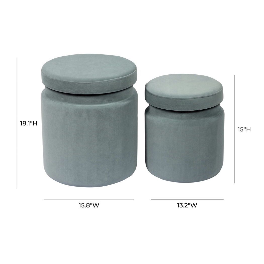 Waynetta Blue Storage Ottoman, Set of 2 - Thumbnail - Image 7