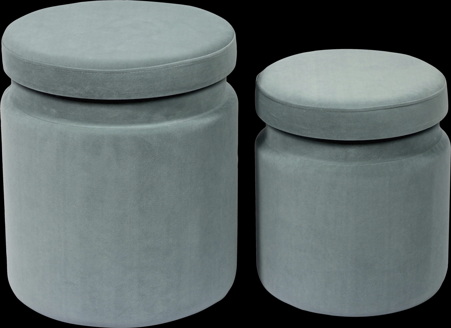 Waynetta Blue Storage Ottoman, Set of 2 - Thumbnail - Image 1