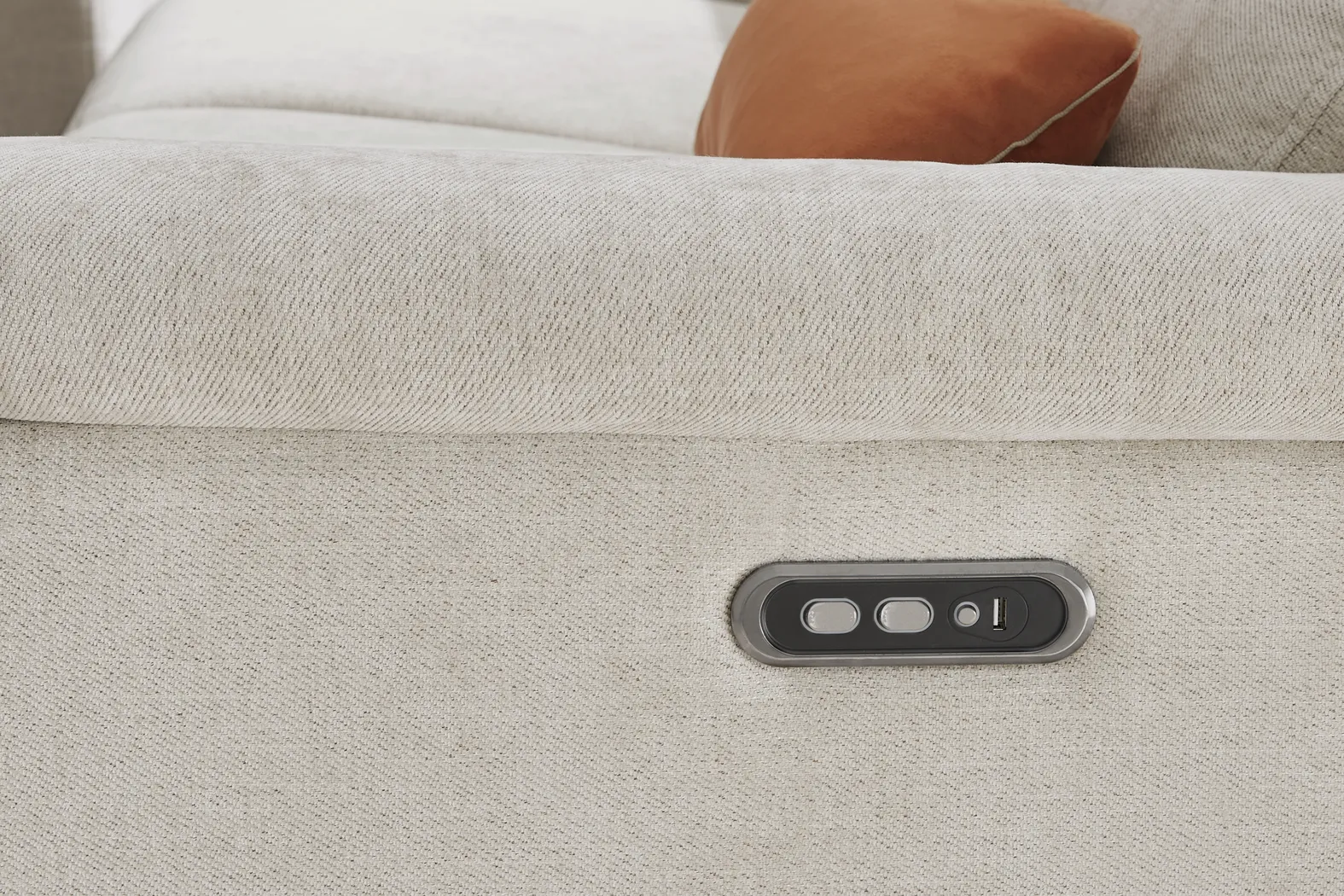 Weatherford Park Beige Dual Power Reclining Loveseat - Image 5