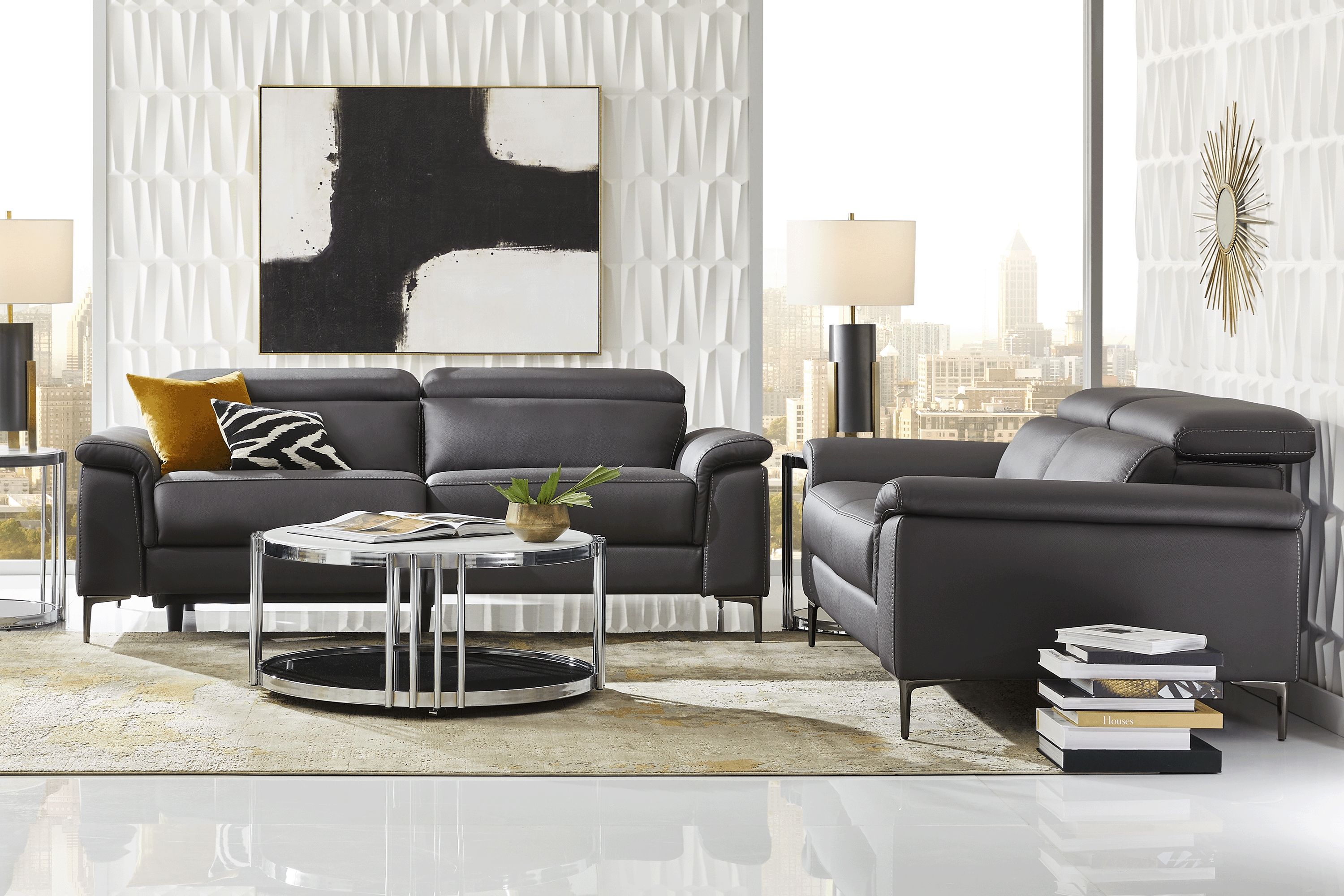 Weatherford Park Black 3 Pc Living Room with Dual Power Reclining Sofa - Thumbnail - Image 1