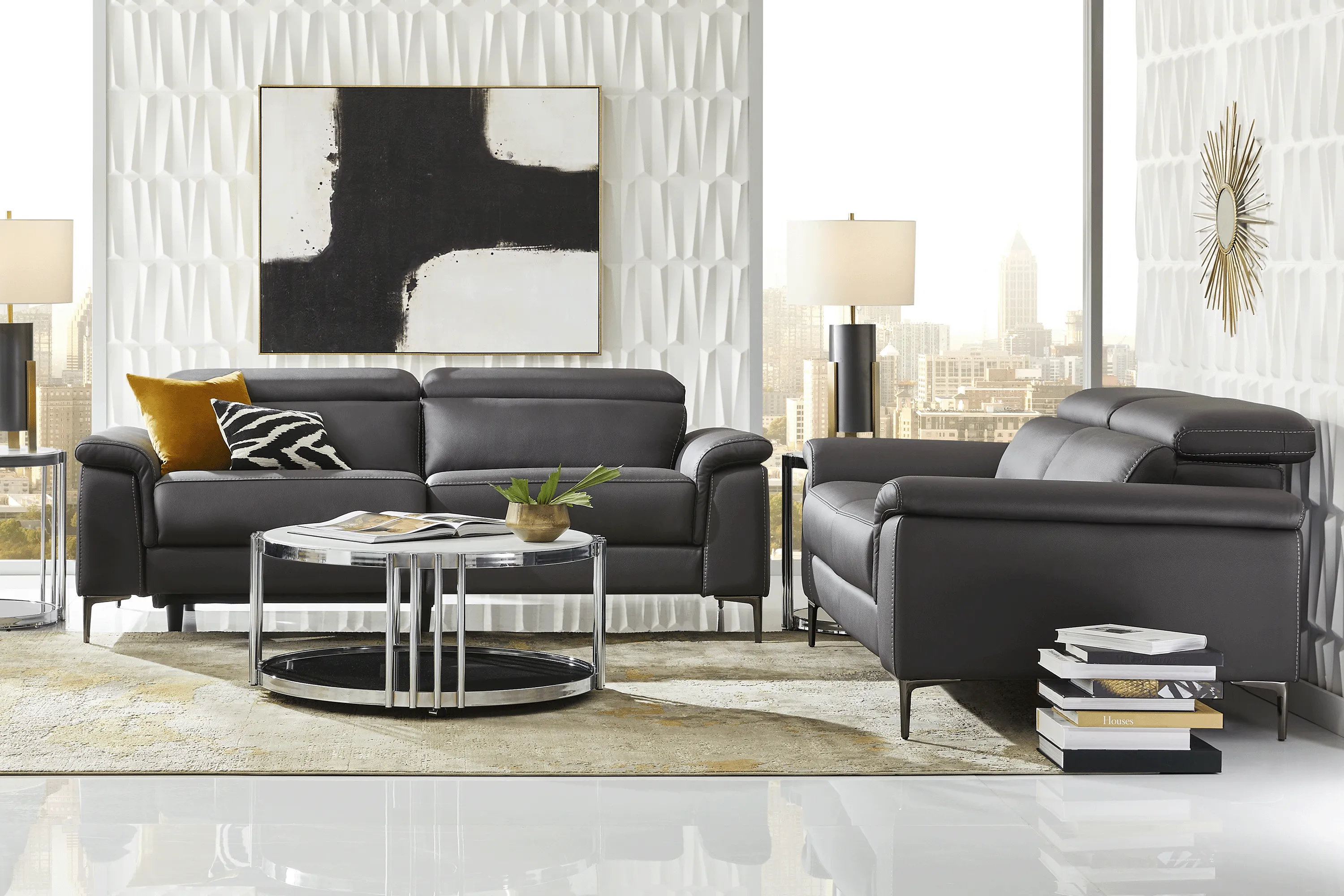 Weatherford Park Black 3 Pc Living Room with Dual Power Reclining Sofa - Thumbnail - Image 1