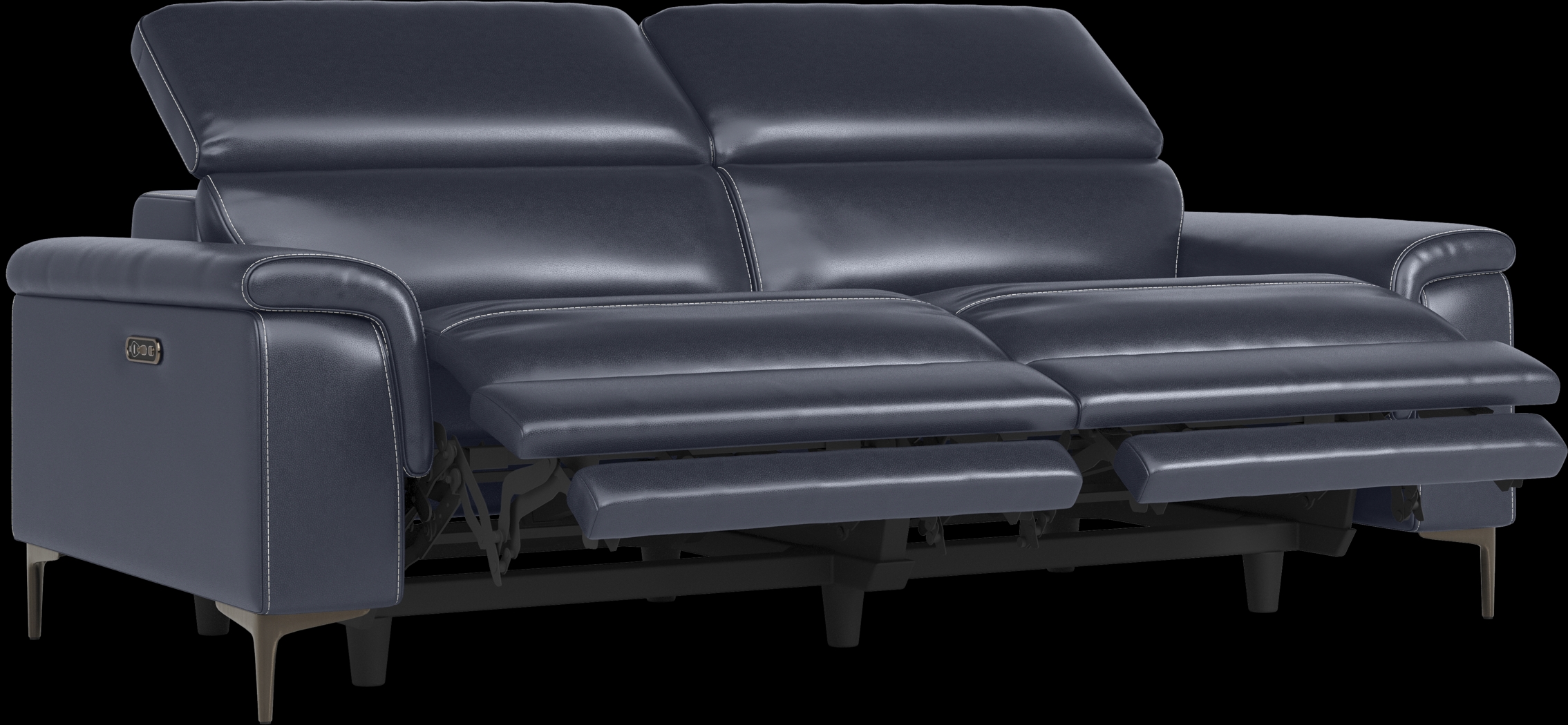 Weatherford Park Blue Dual Power Reclining Sofa - Thumbnail - Image 2
