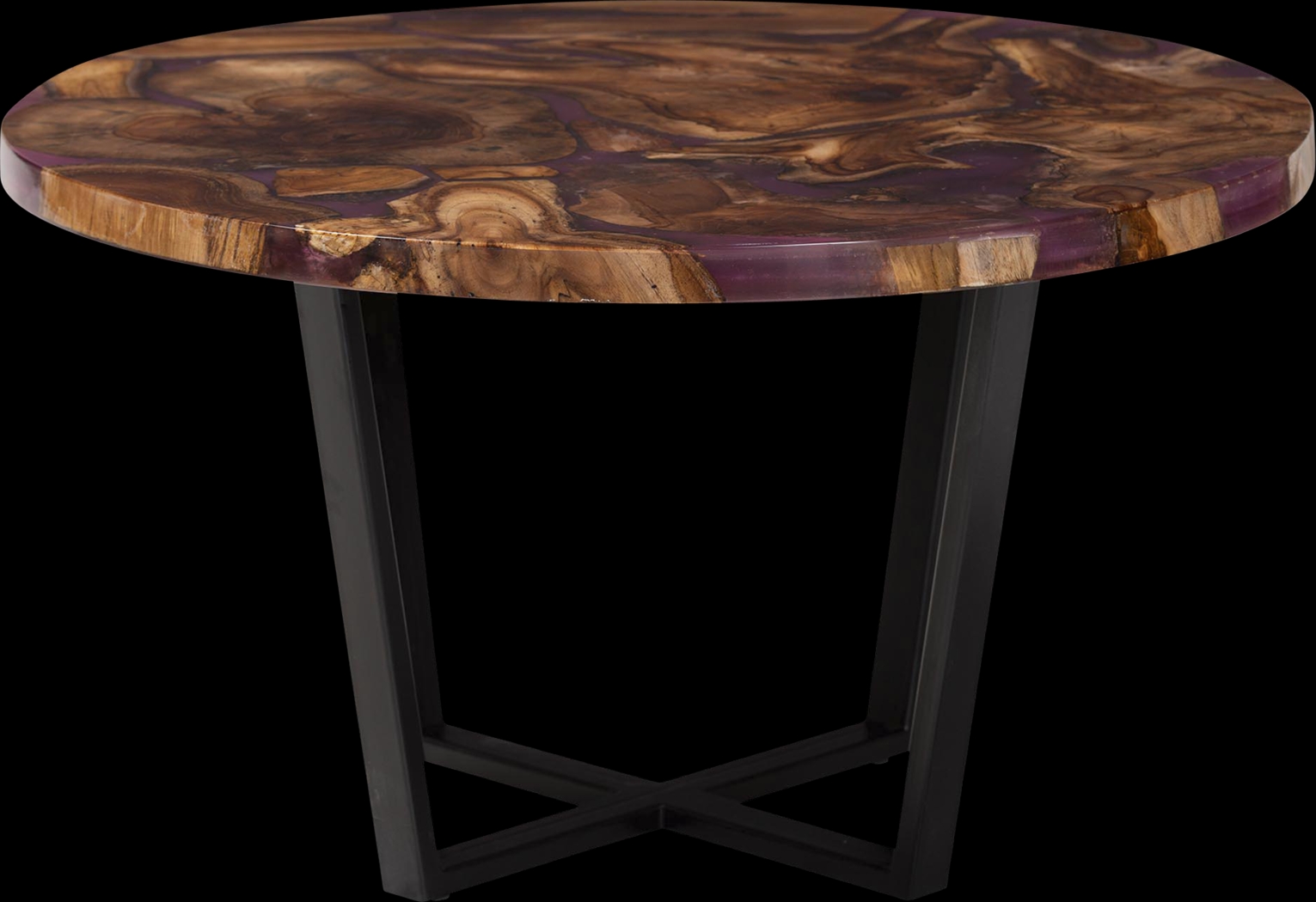 Webfruit Brown Round Cocktail Table - Thumbnail - Image 3