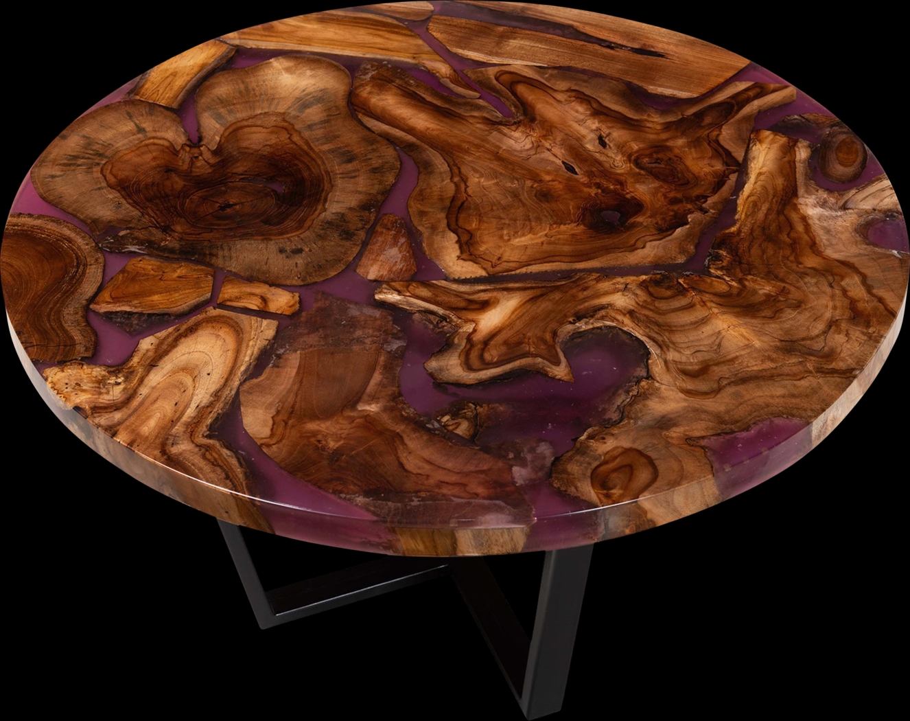 Webfruit Brown Round Cocktail Table - Thumbnail - Image 4