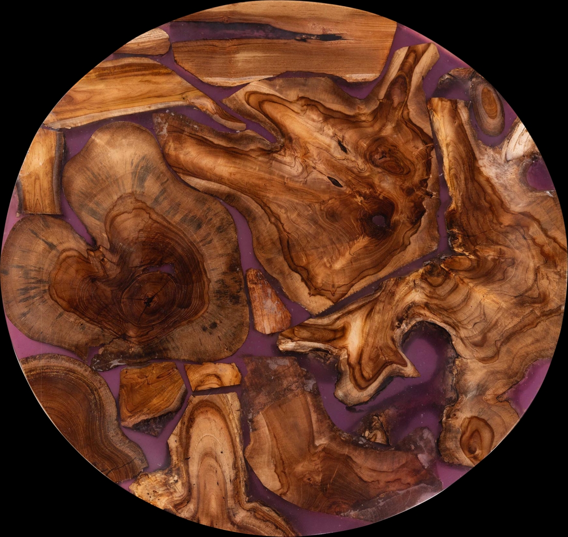 Webfruit Brown Round Cocktail Table - Thumbnail - Image 5