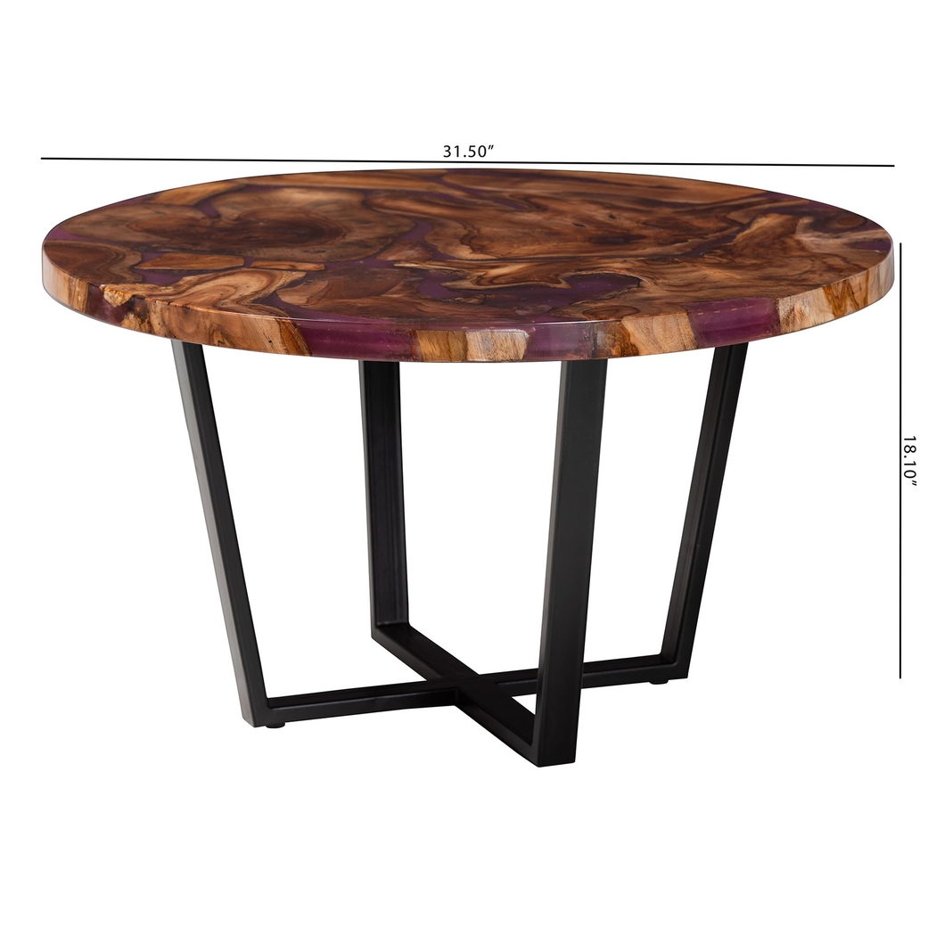 Webfruit Brown Round Cocktail Table - Thumbnail - Image 6