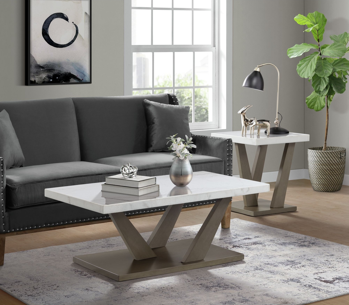Webgin Gray End Table - Thumbnail - Image 2