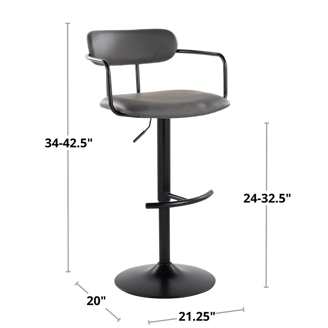 Wedgefeild II Gray Adjustable Barstool, Set of 2 - Thumbnail - Image 11