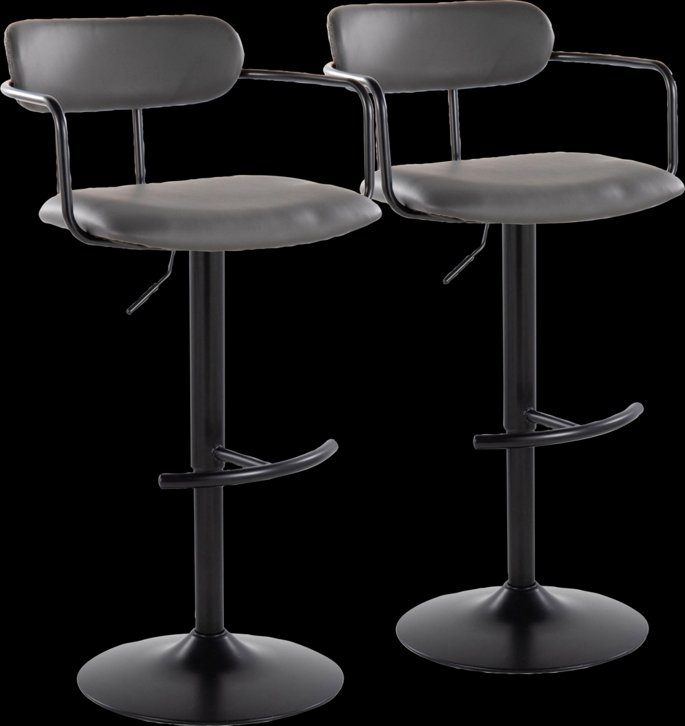 Wedgefeild II Gray Adjustable Barstool, Set of 2 - Thumbnail - Image 1