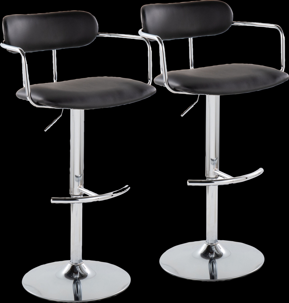 Wedgefeild IV Black Adjustable Barstool, Set of 2 - Thumbnail - Image 1