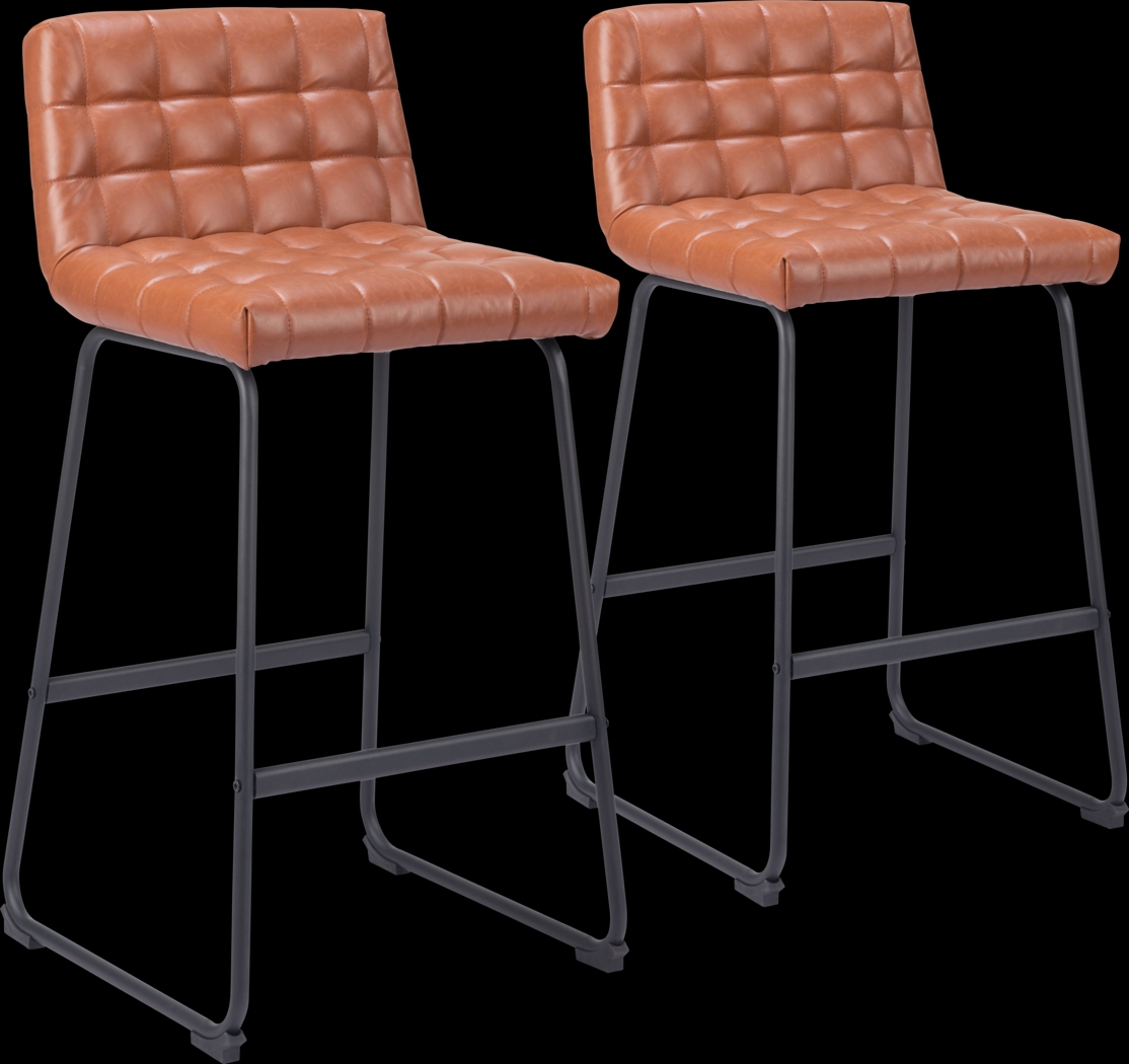 Weiland Brown Barstool, Set of 2 - Thumbnail - Image 1