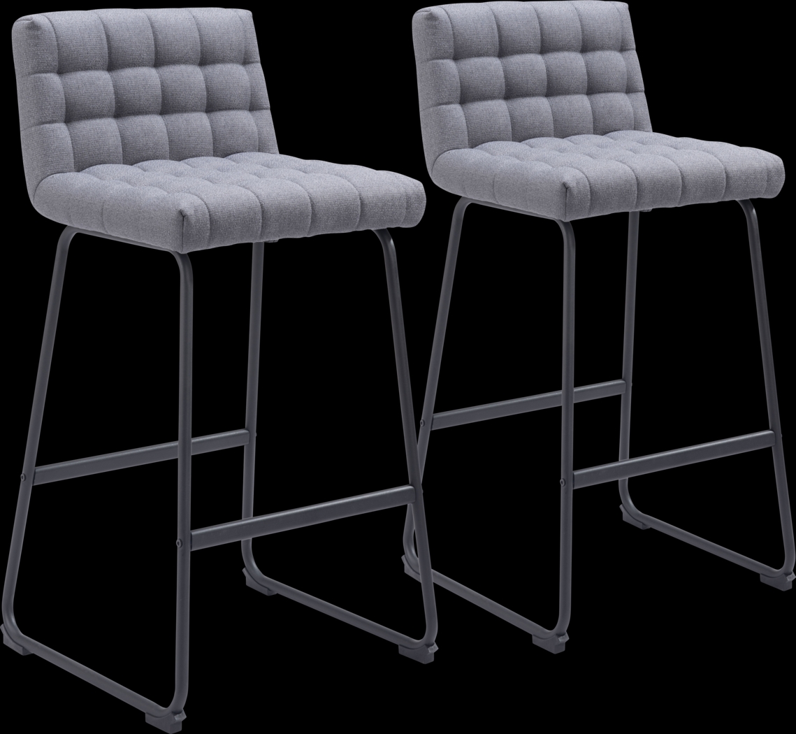 Weiland Gray Barstool, Set of 2 - Thumbnail - Image 1