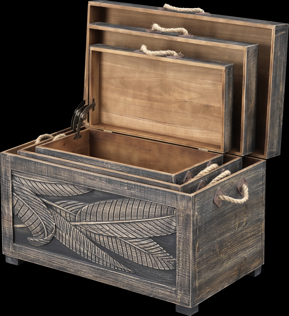 Weldwood Tobacco Nesting Tables, Set of 3 - Thumbnail - Image 3