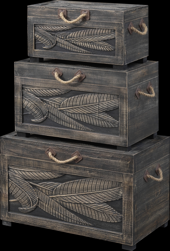 Weldwood Tobacco Nesting Tables, Set of 3 - Thumbnail - Image 1