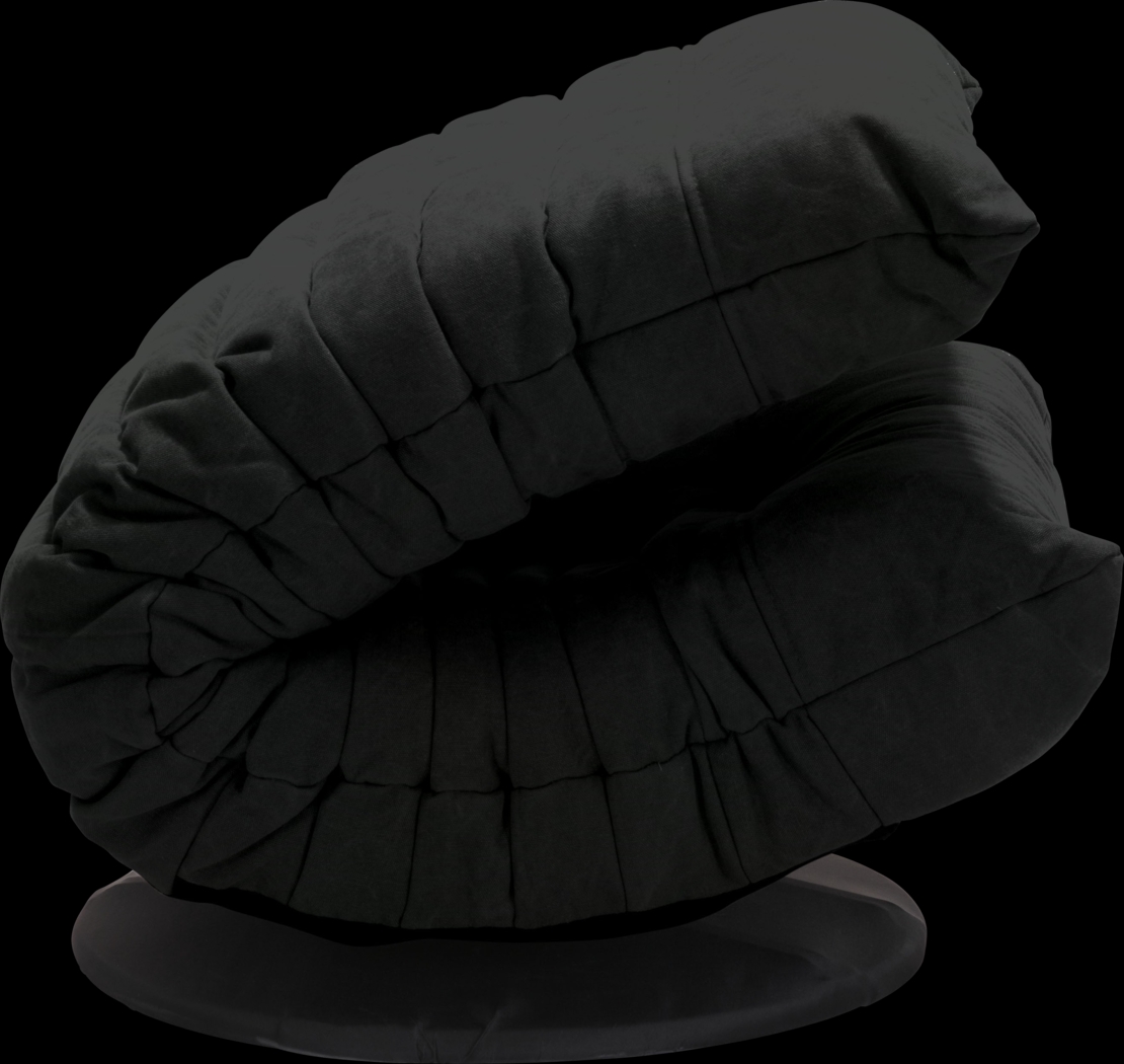 Weleber Black Low Swivel Chair - Thumbnail - Image 3