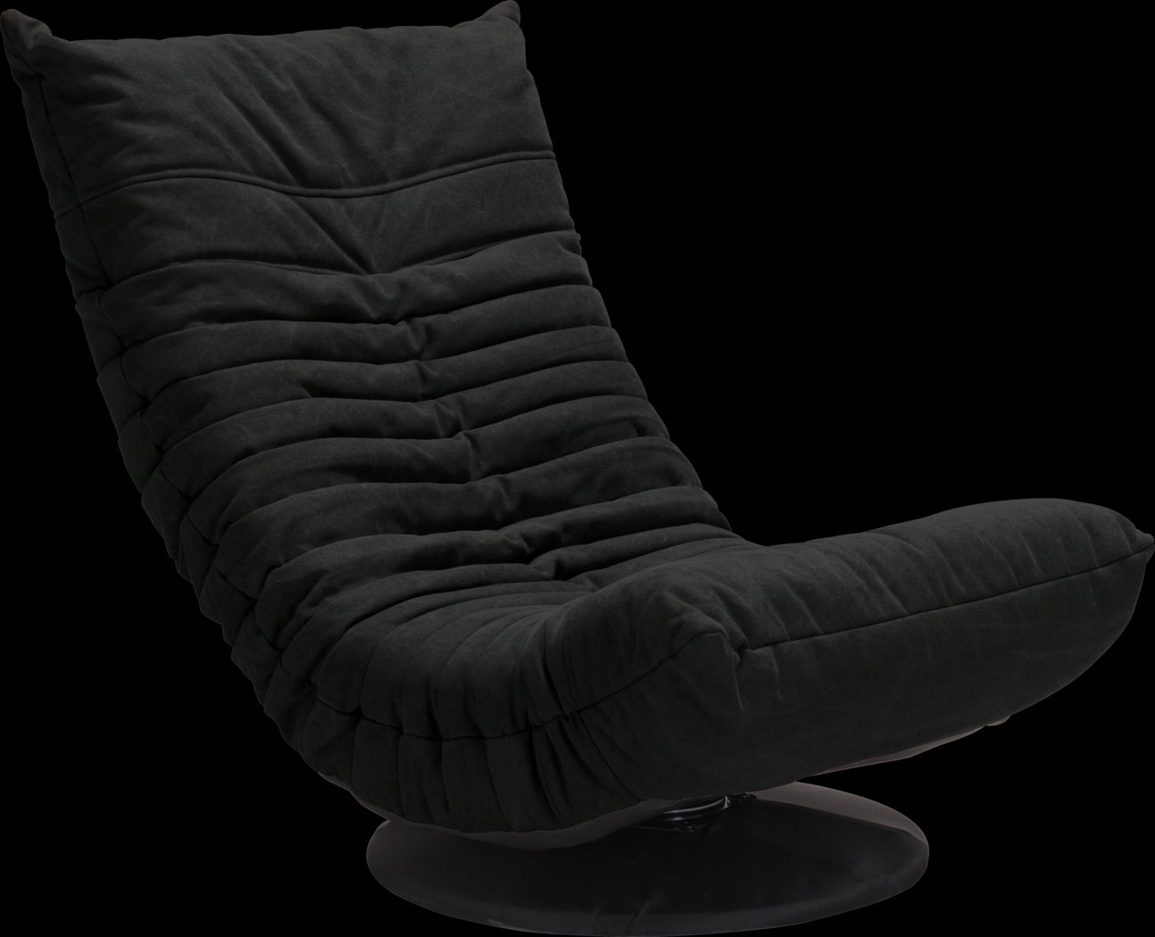 Weleber Black Low Swivel Chair - Thumbnail - Image 1