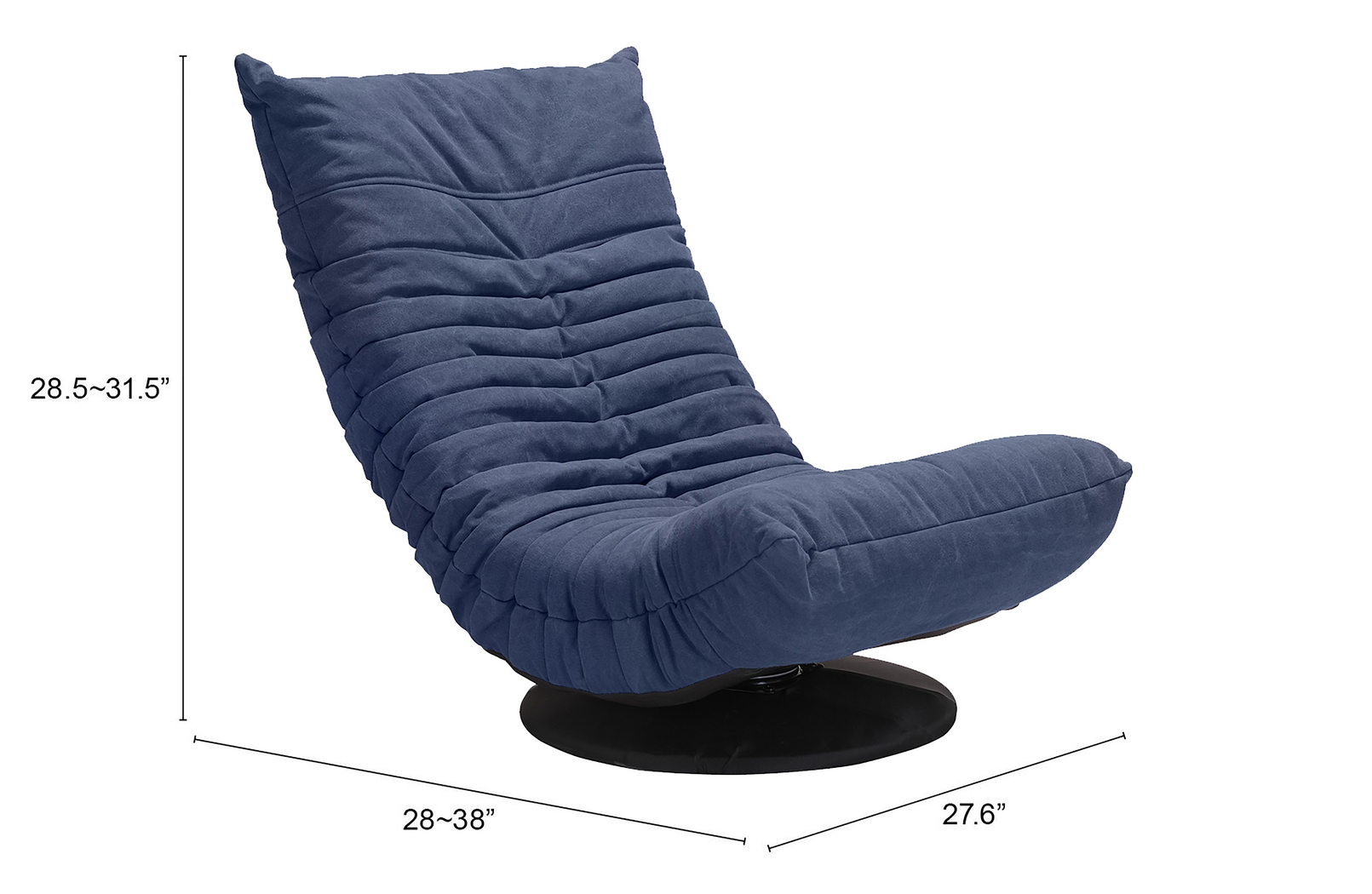 Weleber Blue Low Swivel Chair - Thumbnail - Image 5