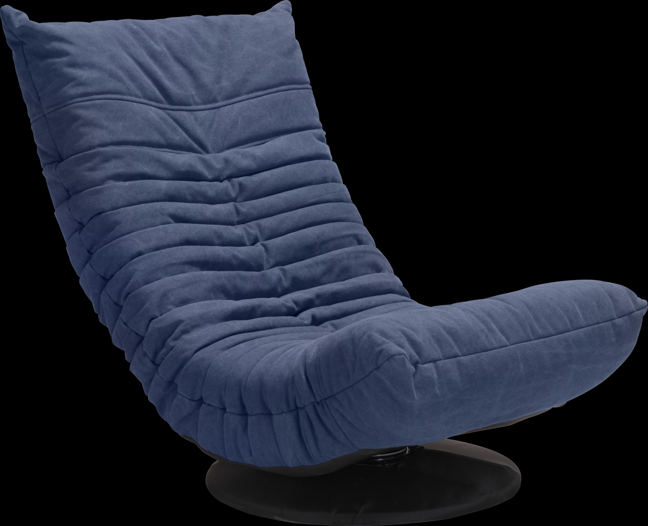 Weleber Blue Low Swivel Chair - Thumbnail - Image 1
