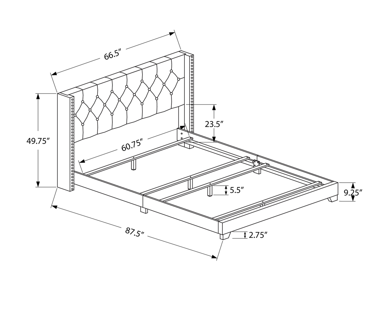 Welesenboro Gray Queen Bed - Thumbnail - Image 3