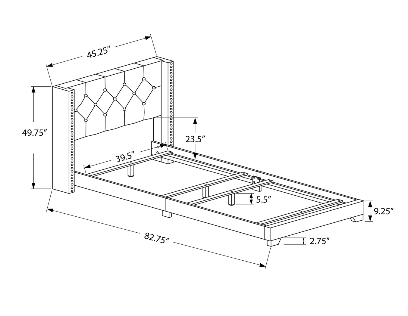 Welesenboro Gray Twin Bed - Thumbnail - Image 3
