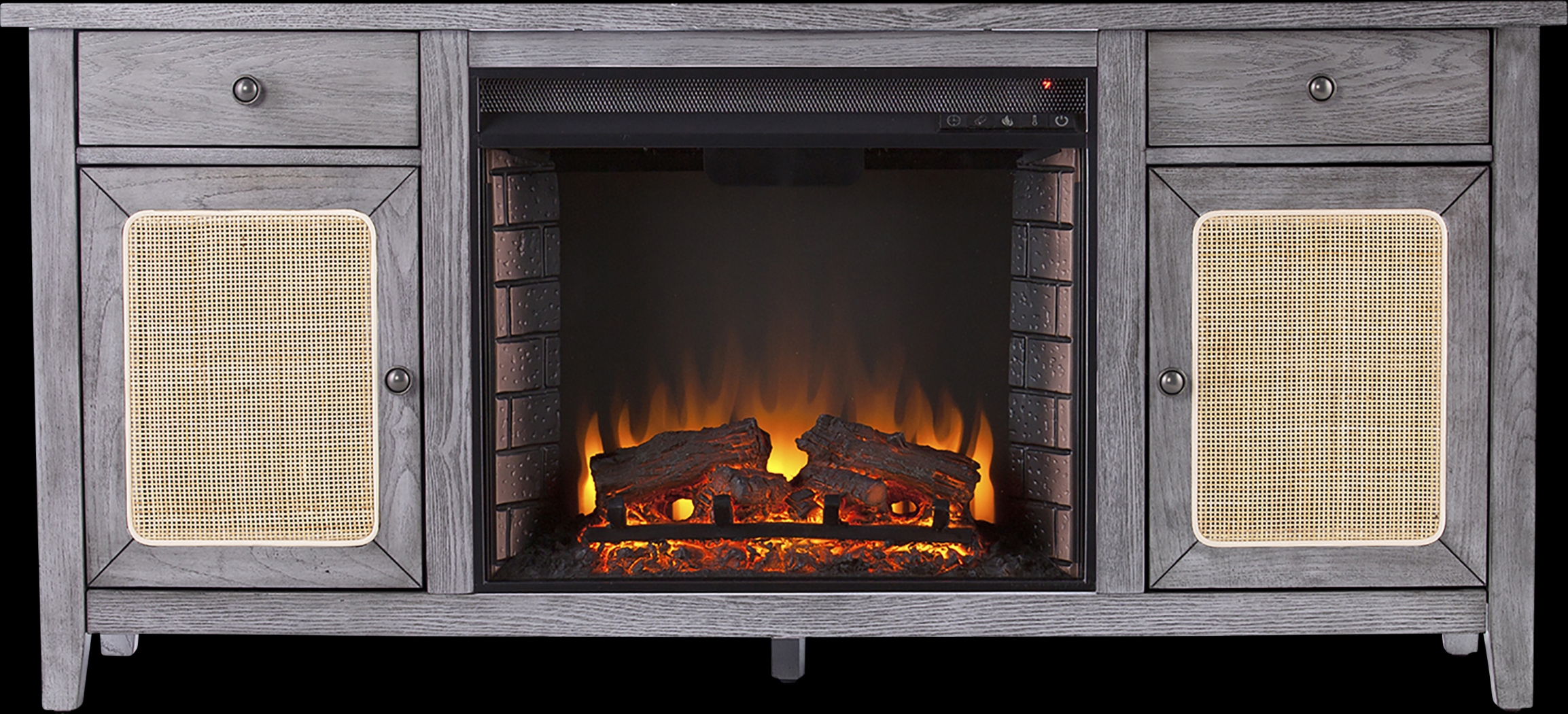 Welford II Gray 58 in. Console with Electric Fireplace - Thumbnail - Image 3