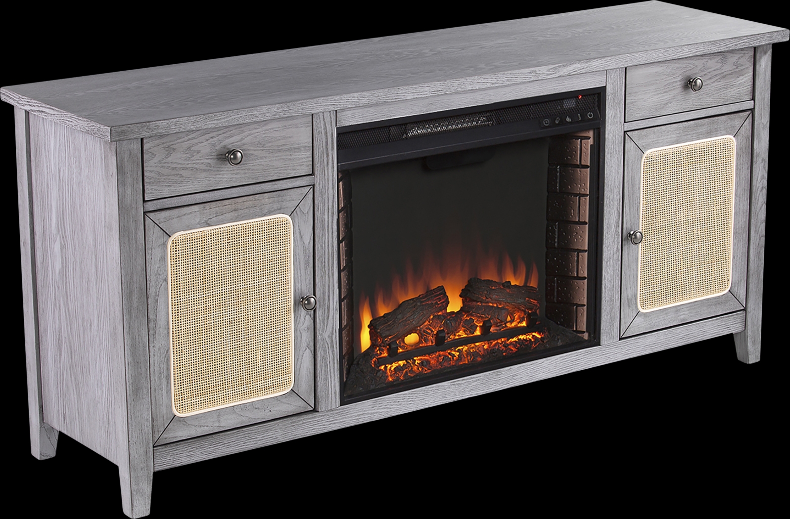 Welford II Gray 58 in. Console with Electric Fireplace - Thumbnail - Image 1