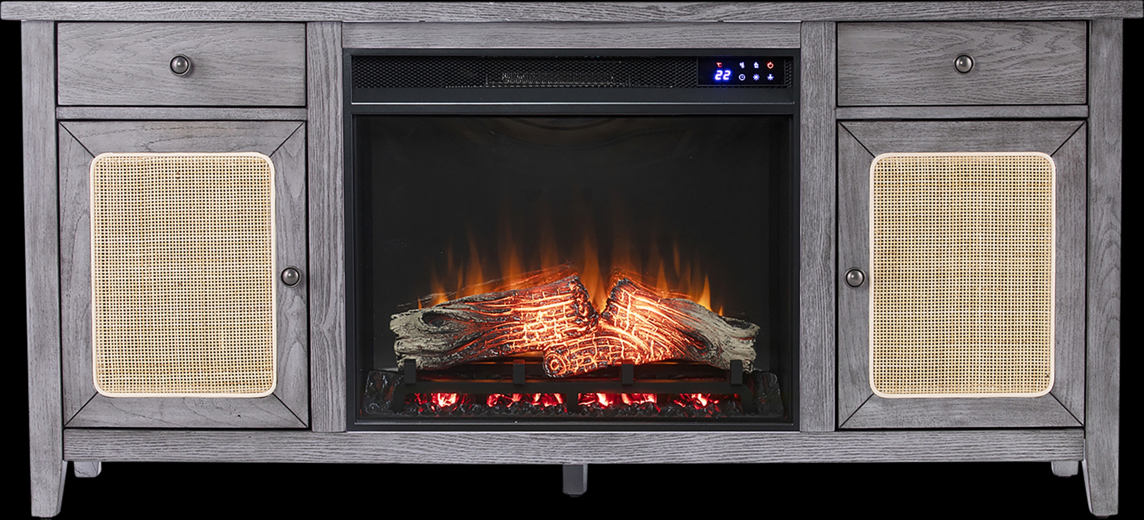 Welford IV Gray 58 in. Console with Touch Screen Electric Fireplace - Thumbnail - Image 3