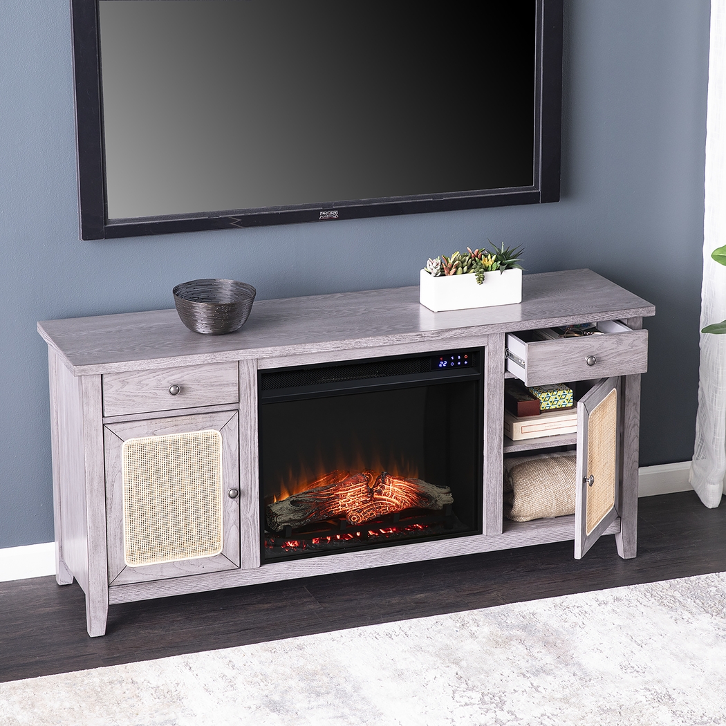 Welford IV Gray 58 in. Console with Touch Screen Electric Fireplace - Thumbnail - Image 4