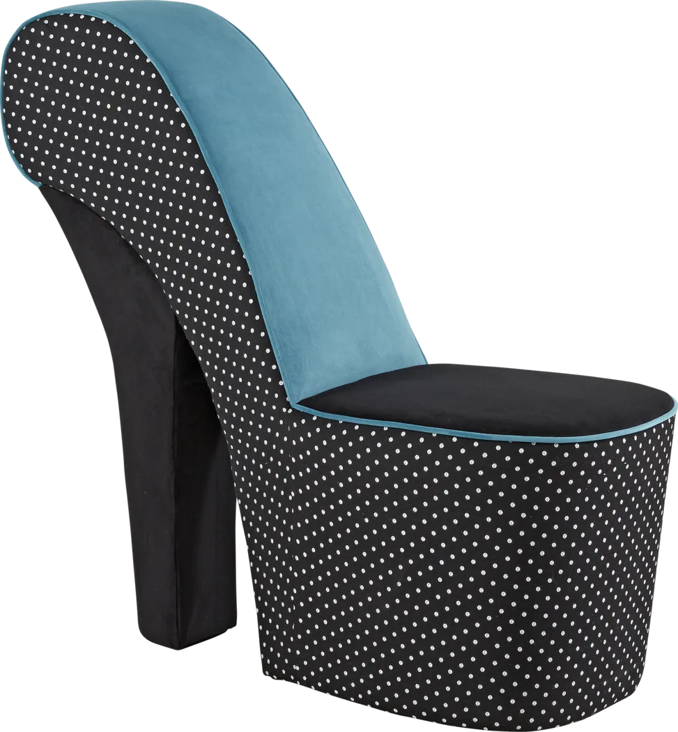 Well-Heeled Blue Polka Dot Chair - Thumbnail - Image 1