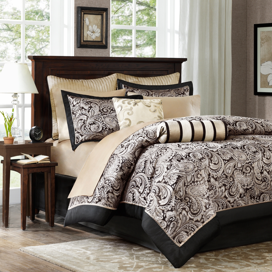 Wellesy Black 12 Pc California King Comforter Set - Thumbnail - Image 2