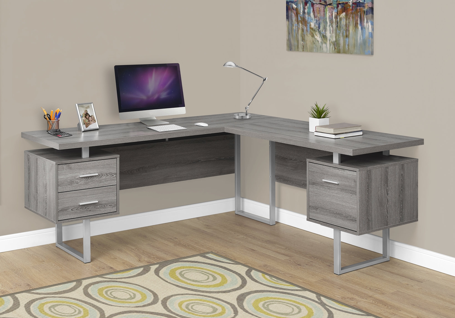 Wellyn Taupe Desk - Thumbnail - Image 3