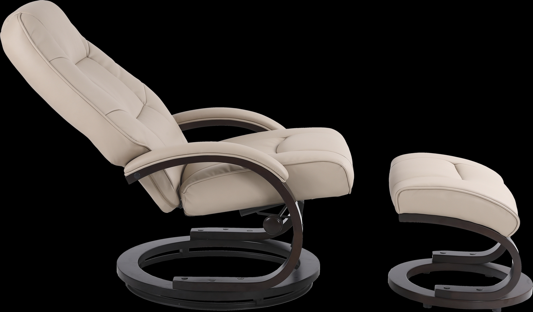 Wenaha Beige Recliner and Ottoman - Thumbnail - Image 4