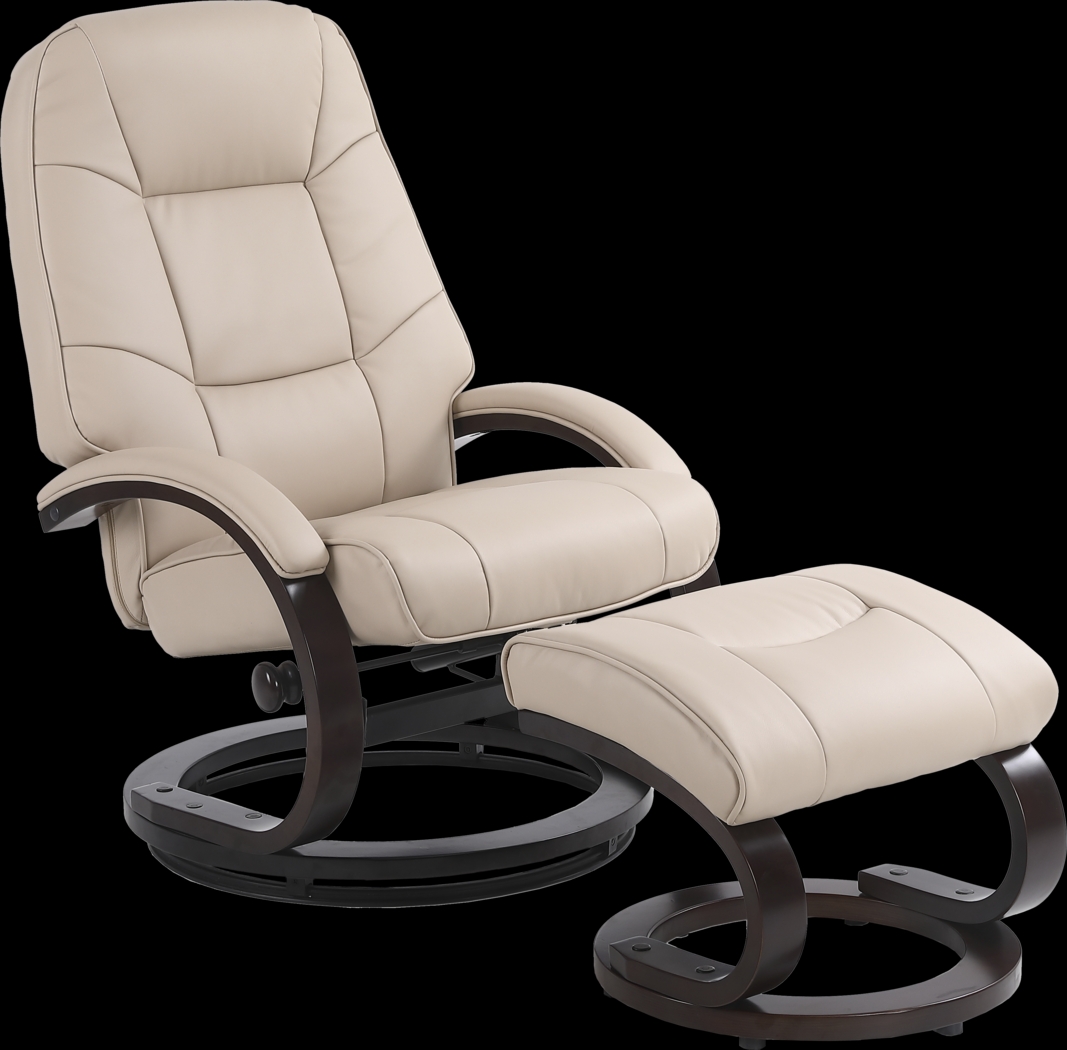 Wenaha Beige Recliner and Ottoman - Thumbnail - Image 1