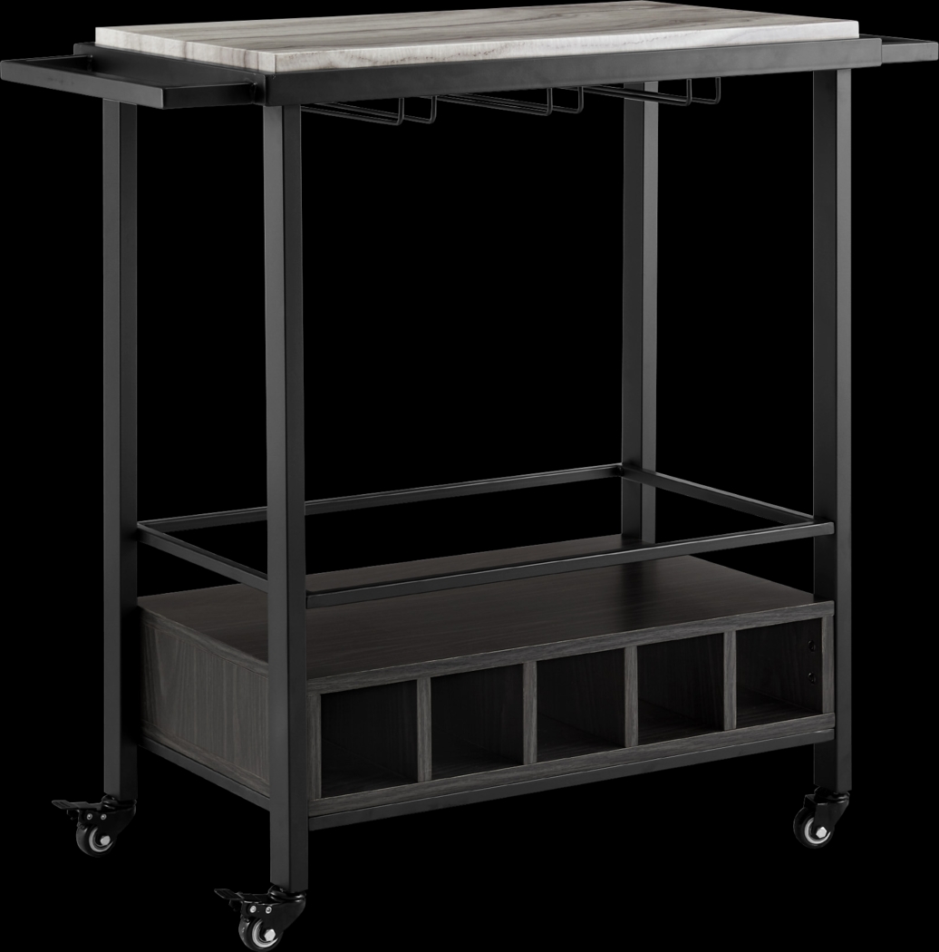Wendfair Gray Bar Cart - Thumbnail - Image 1