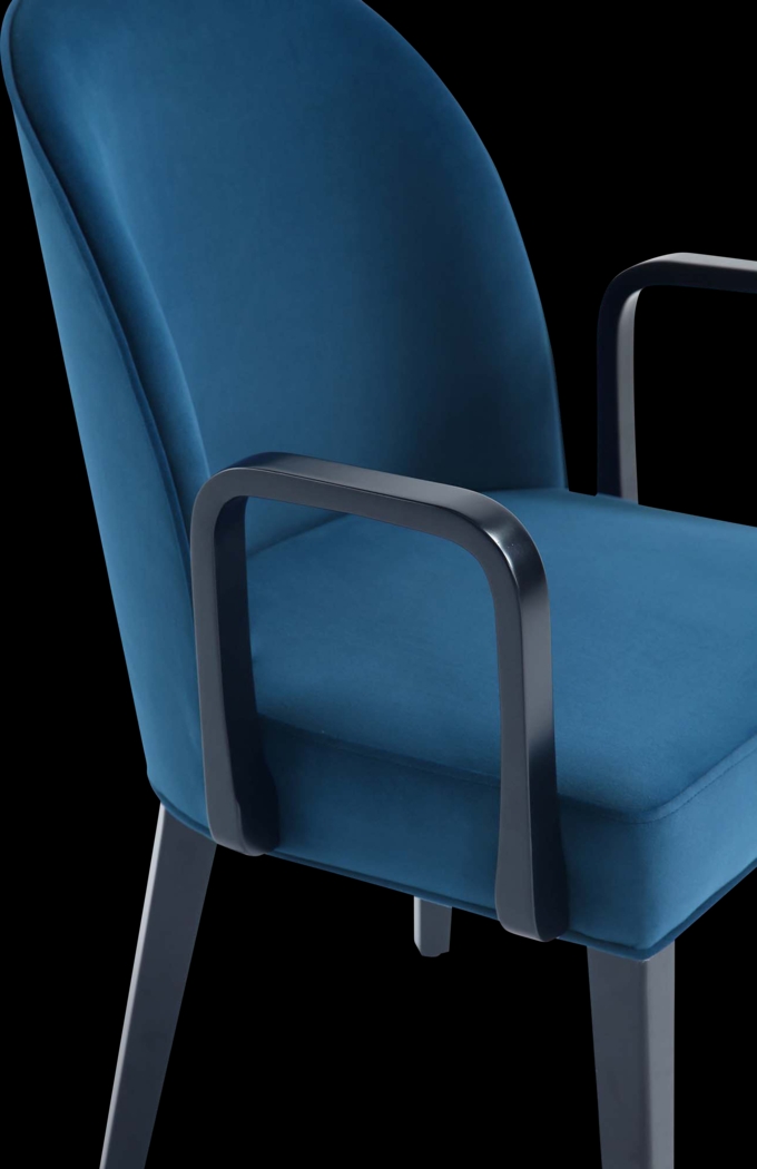 Wennes Blue Arm Chair - Thumbnail - Image 2
