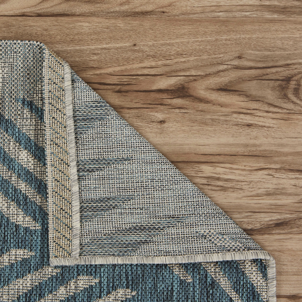 Wesnet Gray/Blue 5' x 7' Indoor/Outdoor Rug - Thumbnail - Image 7