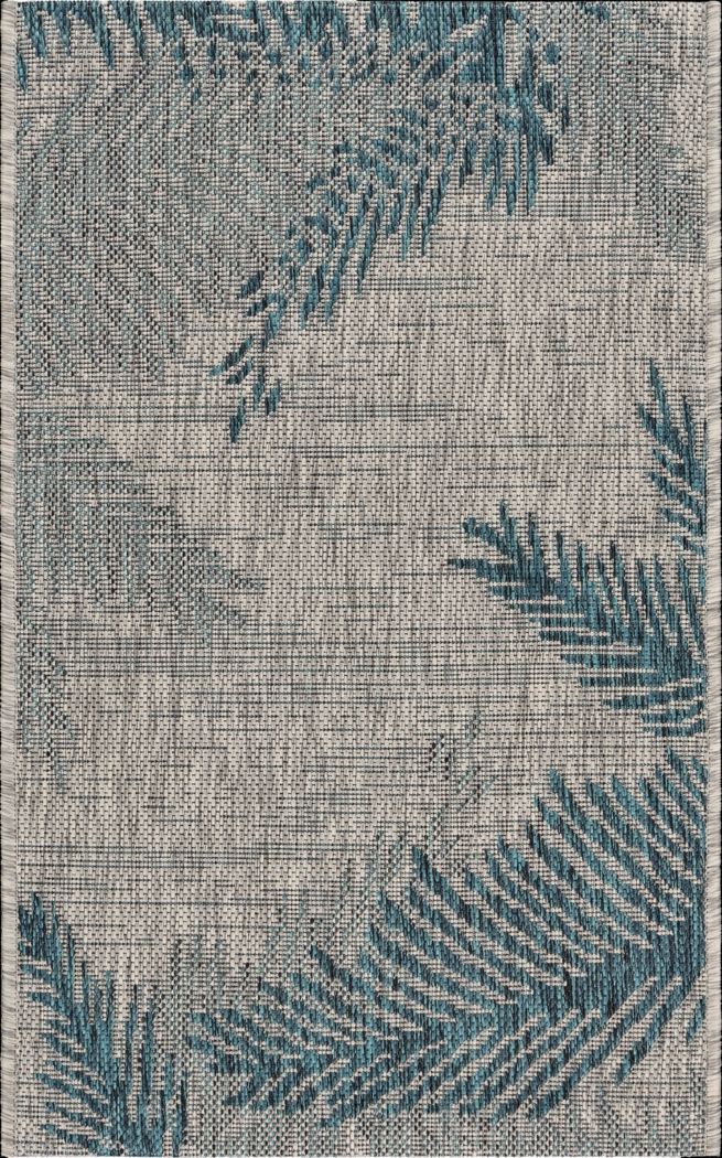 Wesnet Gray/Blue 5' x 7' Indoor/Outdoor Rug - Thumbnail - Image 1