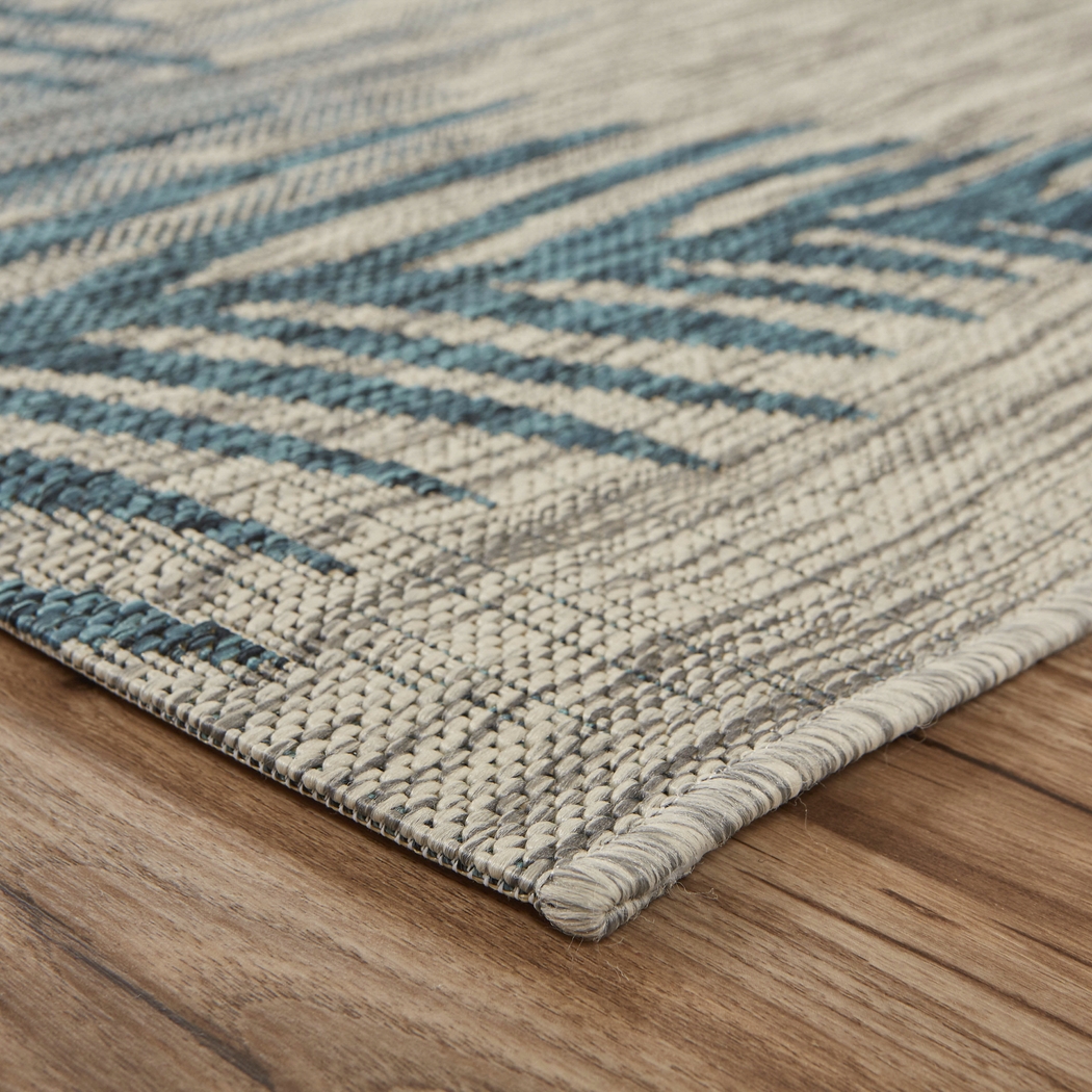 Wesnet Gray/Blue 7'9 x 9'5 Indoor/Outdoor Rug - Thumbnail - Image 5