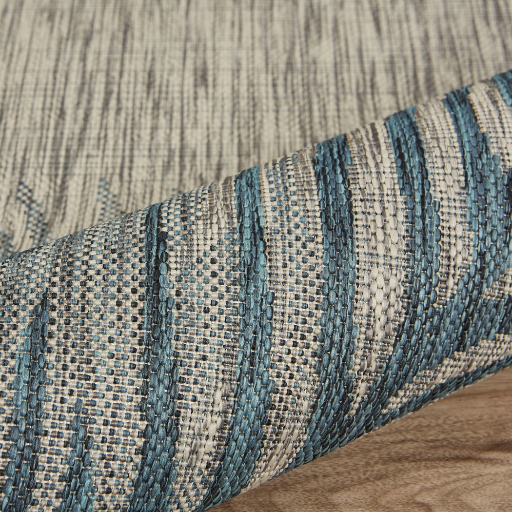 Wesnet Gray/Blue 7'9 x 9'5 Indoor/Outdoor Rug - Thumbnail - Image 6