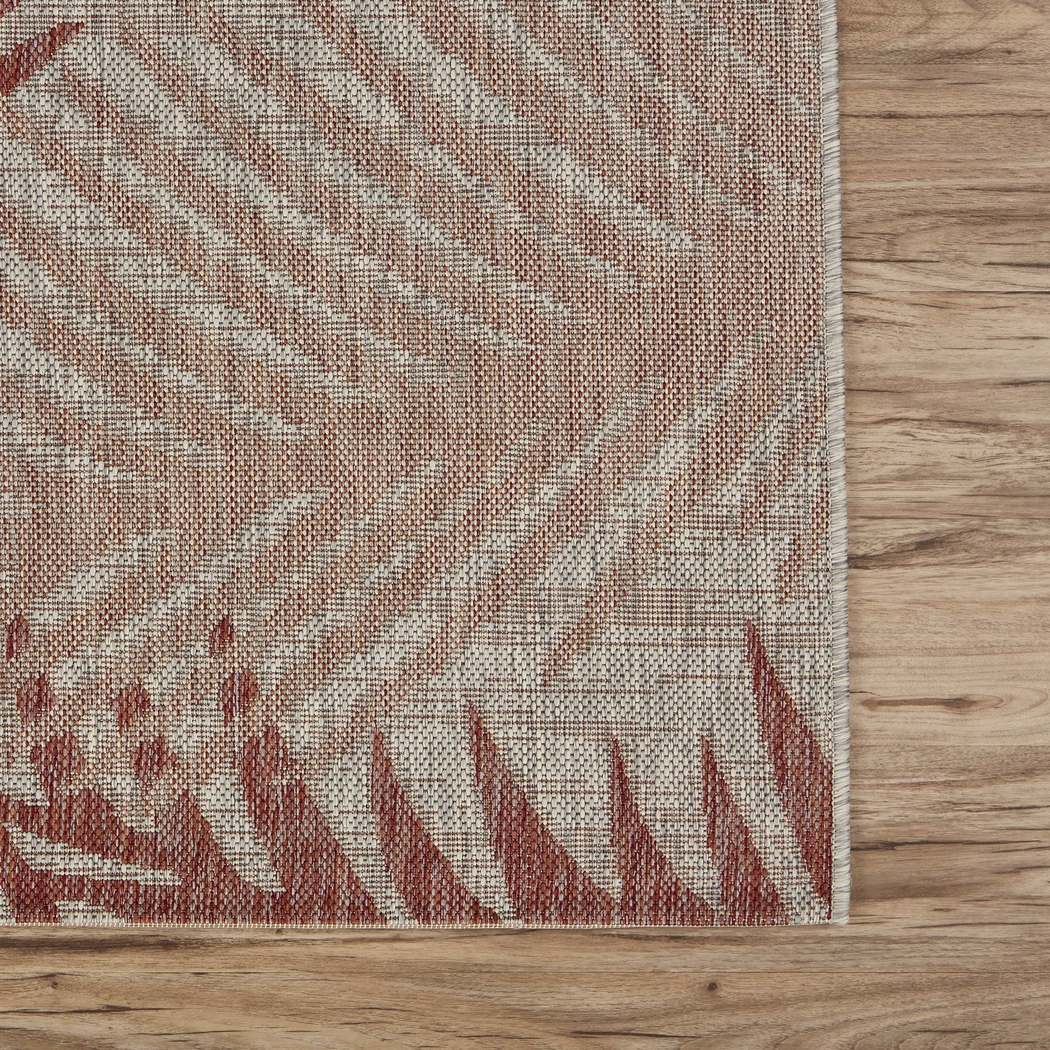 Wesnet Red/Beige 7'9 x 9'5 Indoor/Outdoor Rug - Thumbnail - Image 3