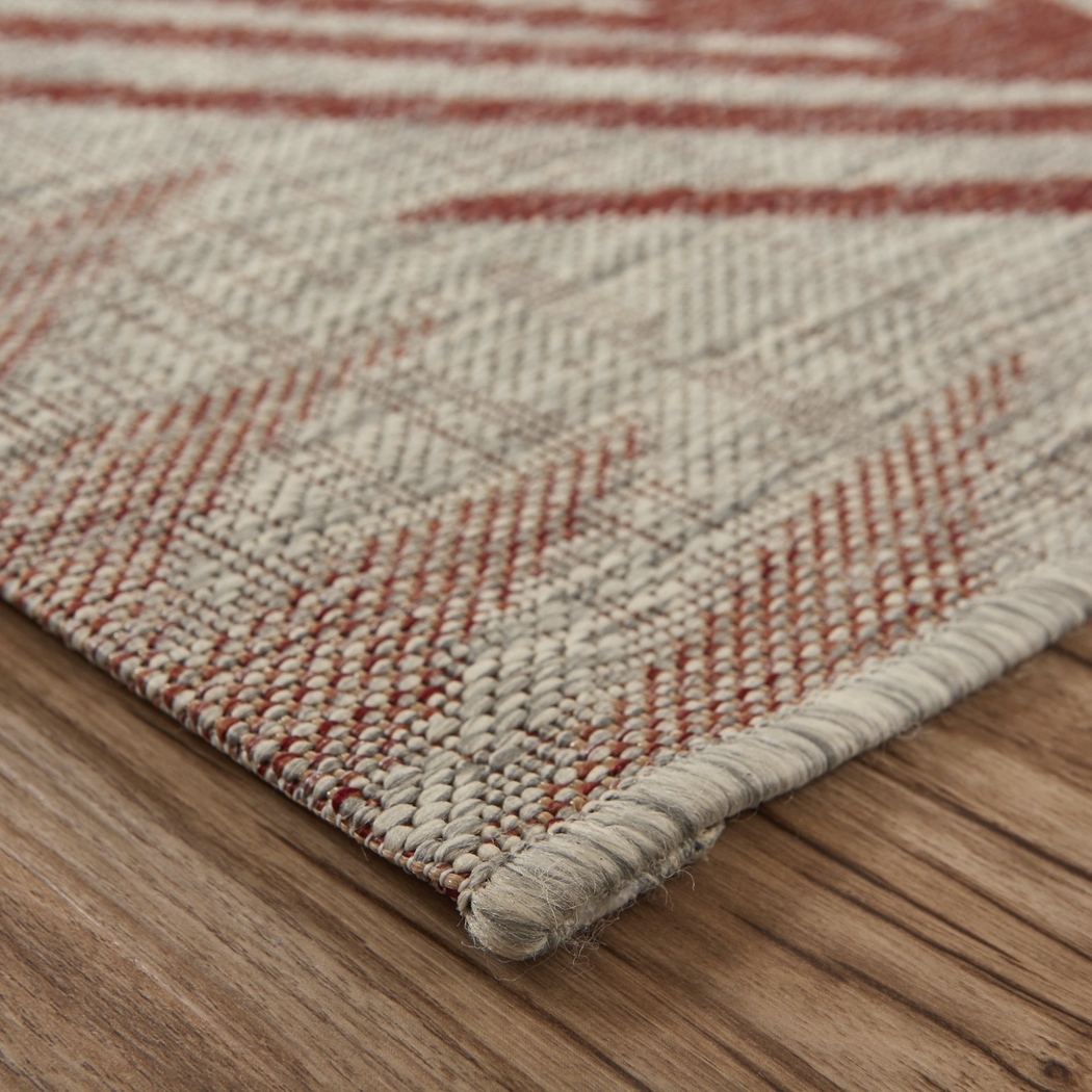 Wesnet Red/Beige 7'9 x 9'5 Indoor/Outdoor Rug - Thumbnail - Image 6
