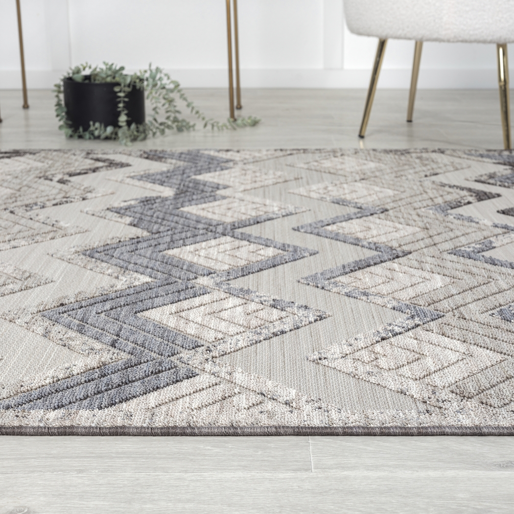 Wessard Blue/Ivory 7'10 x 8'10 Indoor/Outdoor Rug - Thumbnail - Image 7