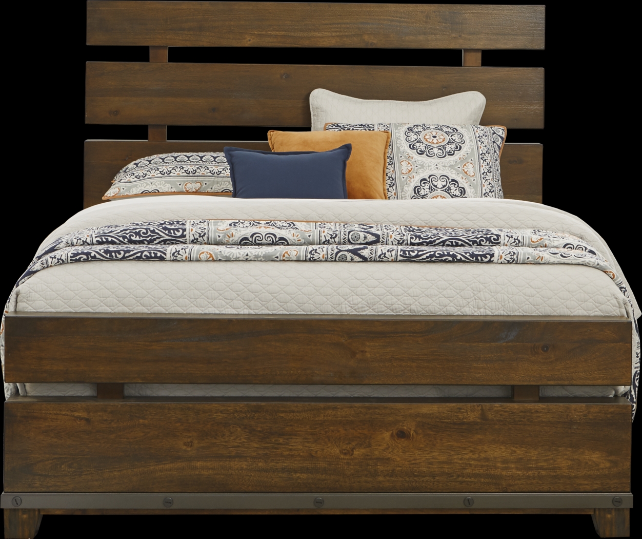 West Hills Brown 3 Pc Queen Panel Bed - Thumbnail - Image 1