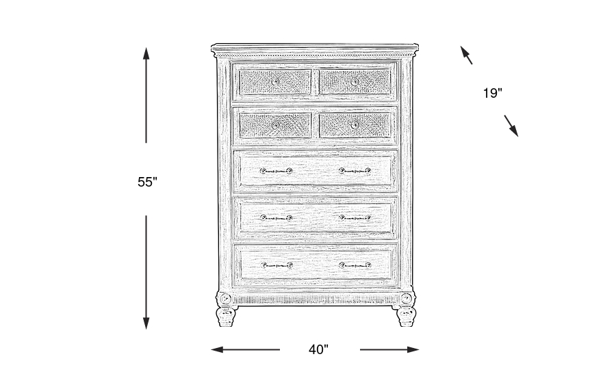 Dimension Image. Please refer to the Dimension Tab on this page for dimension details.