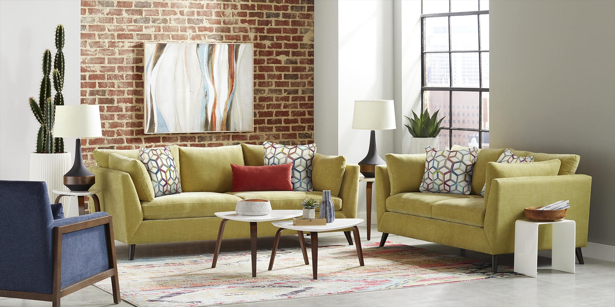 West Loft Citron 6 Pc Living Room - Thumbnail - Image 1